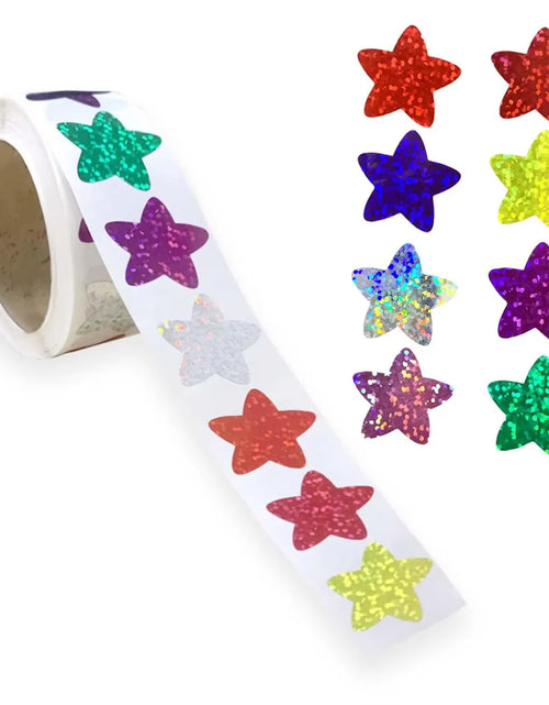 Load image into Gallery viewer, 50-500Pcs Colorful Star Stickers for Kids Reward School Classroom Adhesive Holographic Star Stickers for Teachers DIY Craft
