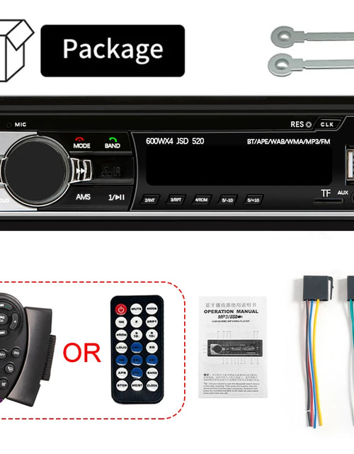 Load image into Gallery viewer, Car Radio 1 Din Stereo Player Digital Bluetooth Car MP3 Player 60Wx4 FM Radio Stereo Audio Music USB/SD with in Dash AUX Input
