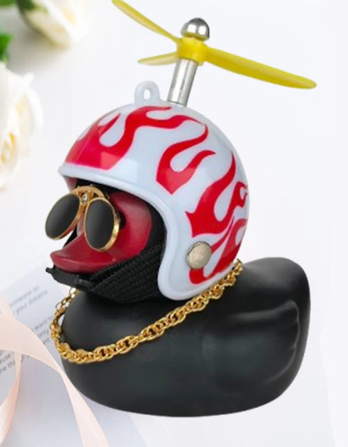 Load image into Gallery viewer, Car Duck with Helmet Broken Wind Pendant Small Yellow Duck Road Bike Motor Helmet Riding Cycling Accessories without Lights
