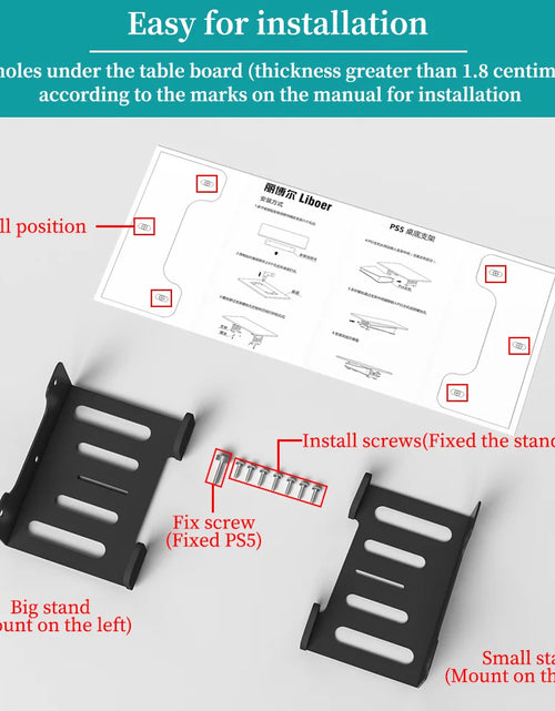 Load image into Gallery viewer, Under Desk Holder for Ps5/Pro/Slim Metal Horizontal Stealth Mount Support Compatible with PS5 Disc&amp;Digital Edition Stand
