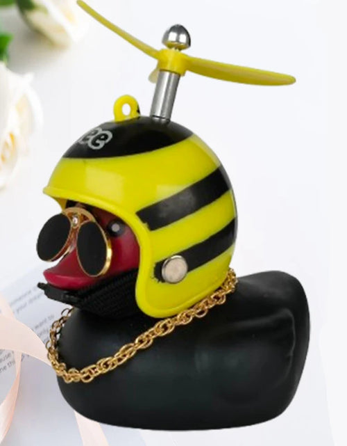 Load image into Gallery viewer, Car Duck with Helmet Broken Wind Pendant Small Yellow Duck Road Bike Motor Helmet Riding Cycling Accessories without Lights

