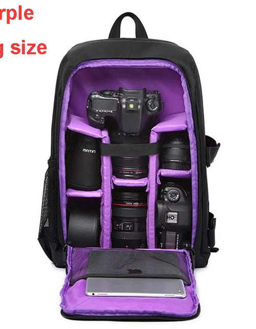 Load image into Gallery viewer, Waterproof DSLR Backpack Video Digital DSLR Camera Bag Multi-Functional Outdoor Camera Photo Bag Case for Nikon Canon DSLR Lens
