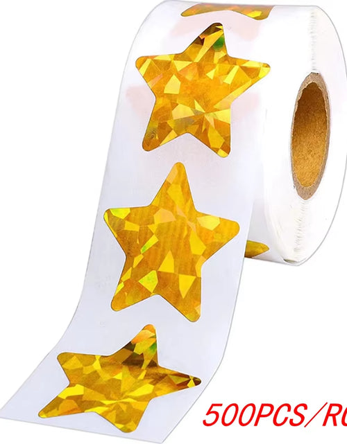 Load image into Gallery viewer, 50-500Pcs Colorful Star Stickers for Kids Reward School Classroom Adhesive Holographic Star Stickers for Teachers DIY Craft
