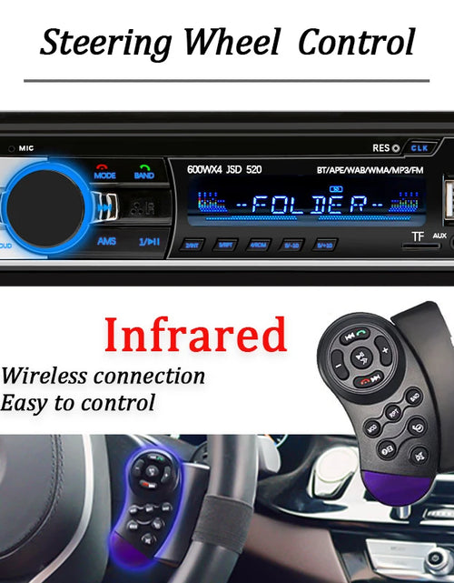 Load image into Gallery viewer, Car Radio 1 Din Stereo Player Digital Bluetooth Car MP3 Player 60Wx4 FM Radio Stereo Audio Music USB/SD with in Dash AUX Input
